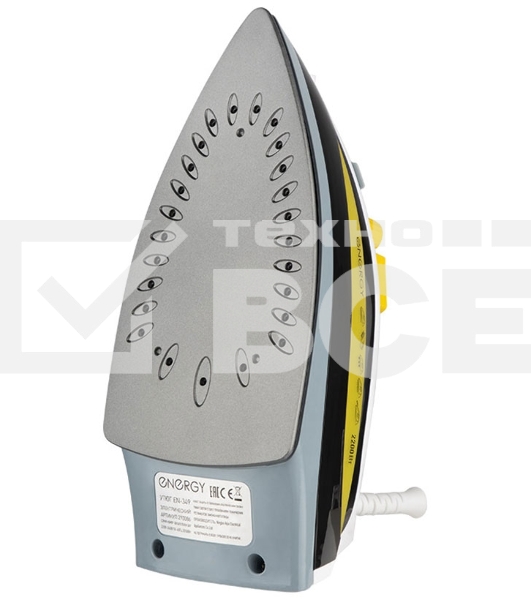 Утюг ENERGY EN-349 желтый/чёрный, 2200 Вт, пар, спрей, тефлоновая подошва