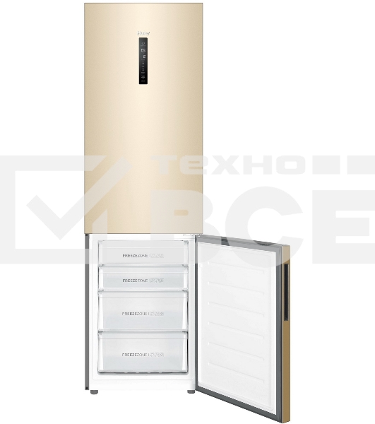 Холодильник Haier C4F640CGGU1 золотистый двухкамерный 285/115л морозилка снизу, No Frost