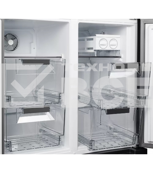 Холодильник Kuppersberg NMFV 18591 DX темный металл трехкамерный 390/170л морозилка снизу, No Frost, Side by Side