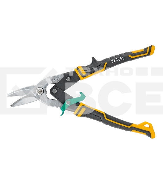 Ножницы по металлу Denzel 270 мм, прямой и правый рез,сталь-СrMo, трехкомп.рук-ки