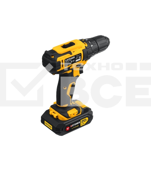 Дрель-шуруповерт аккумуляторная STEHER CD-200-1, Аккумуляторная, 20В