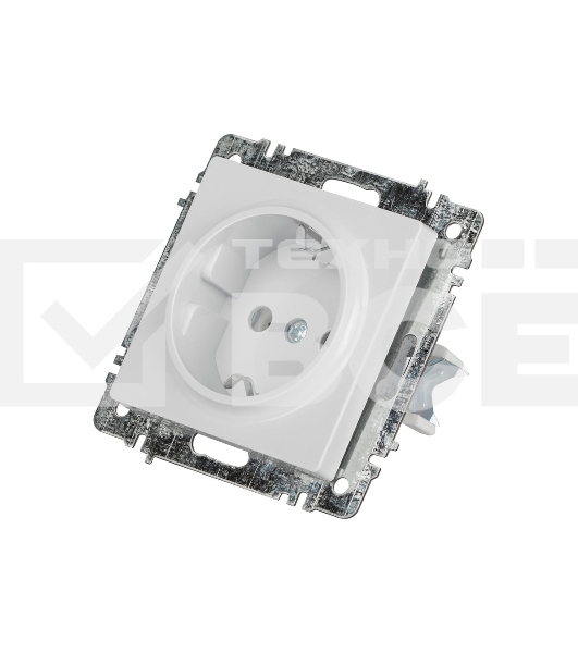 Розетка Intro Accent 6-202-01 2P+E Schuko 16А-250В IP20 СУ AL/CU белый Б0063678