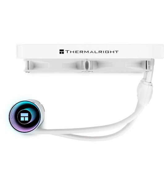 Водяное охлаждение для процессора Thermalright Frozen Notte 240 White ARGB V2 белый (240мм, ARGB/ Fans: 2x120мм, 72.37CFM, 27.7dBA, 2000RPM/ Pump height 54мм, 28dBA, 5300RPM, Rad thickness 27мм/ S: 1200, 1700, 1851, 2011, 2066, 115X, AM2, AM2+, AM3, AM3+, AM4, AM5, FM1, FM2, FM2+)