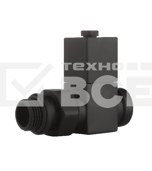 Набор дизайн-вентилей CUBE, прямой черный 1/2