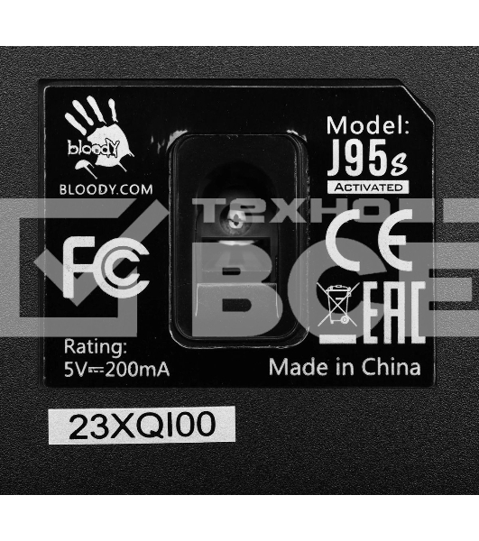 Мышь проводная A4Tech Bloody J95s черный, 8000 dpi, USB, кнопки - 9