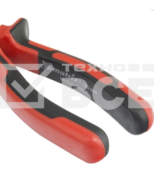 Плоскогубцы Matrix NICKEL 180 мм, никелированные, двухкомпонентные рукоятки