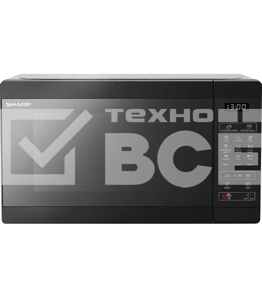 Микроволновая печь Sharp R-6800RK черный, 20 л, 800 Вт, переключатели - сенсор