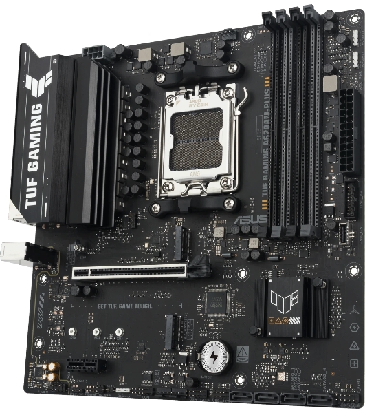 Материнская плата ASUS TUF GAMING A620M-A PLUS, AM5, AMD A620A, 4xDDR5, 4xSATA, 2xM.2, 1xPCIe 4.0 x16, 1xPCIe 3.0 x1, 1xHDMI, 2xDP, 1x2.5Gb LAN, 2xUSB-A 10Gbps, 4xUSB-A 2.0, 3x3.5 мм, 7.1, mATX