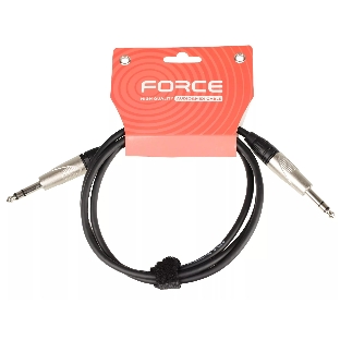 Кабель аудио FORCE FLC-101/1.51/4' TRS Jack - 1/4' TRS Jack, высококачественный стерео, используется для балансного подключения студийных мониторов, диаметр 6 мм, профессиональные металлические разъемы, длина 1,5 м