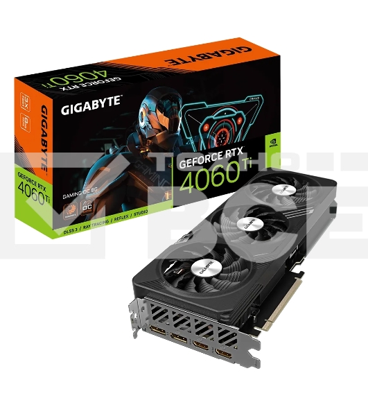 Видеокарта Gigabyte GV-N406TGAMING OC-8GD RTX 4060Ti PCI-E 4.0 8 ГБ GDDR6, 128 бит, DisplayPort x2, HDMI x2, GPU 2310 МГц