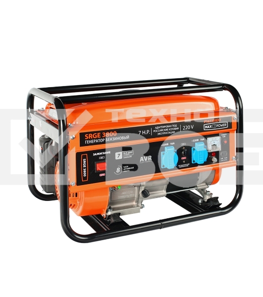 Электрогенератор бензиновый Patriot Max Power SRGE 3800, 3 кВт, 78 дБ, 43.6 кг