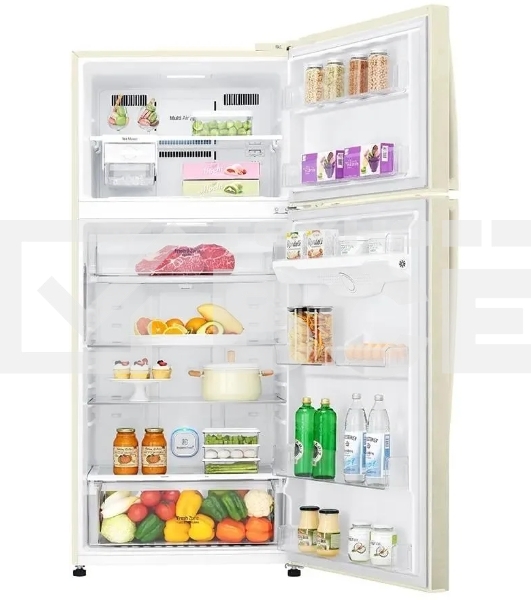 Холодильник LG GN-H702HEHL бежевый двухкамерный 376/155л морозилка сверху, Total No Frost