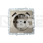 Розетка 1-местная IEK BRITE РЮш10-2-БрШ (BR-R14-16-U21-D31-K37) с заземлением, с защитными шторками, 16А, с USB A+A 5В 3,1А, шампань, фото4