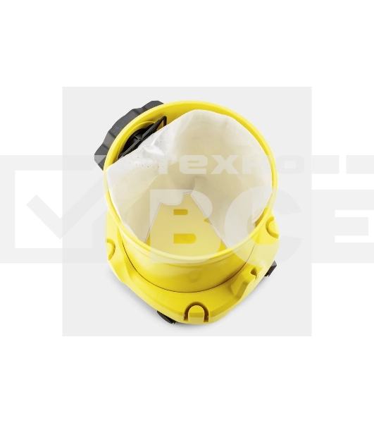 Строительный пылесос Karcher WD 3 P V-17/4/20 Workshop желтый, 1000 Вт, уборка сухая/сбор воды/выдув, пылесборник мешок/контейнер, 17 л