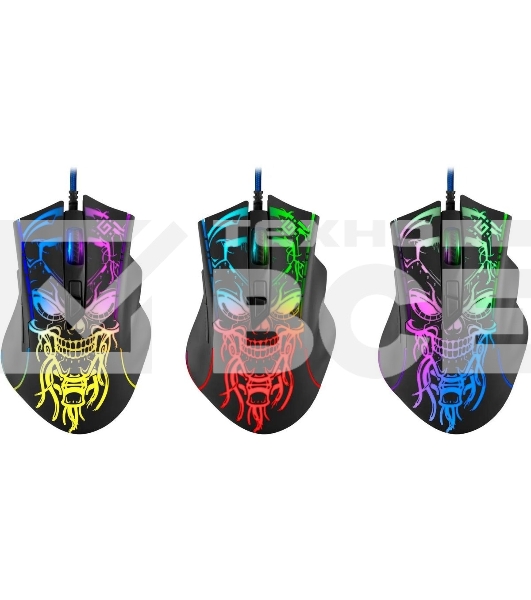 Мышь проводная Defender Bulletstorm GM-928 черный, 7200 dpi, USB, кнопки - 7