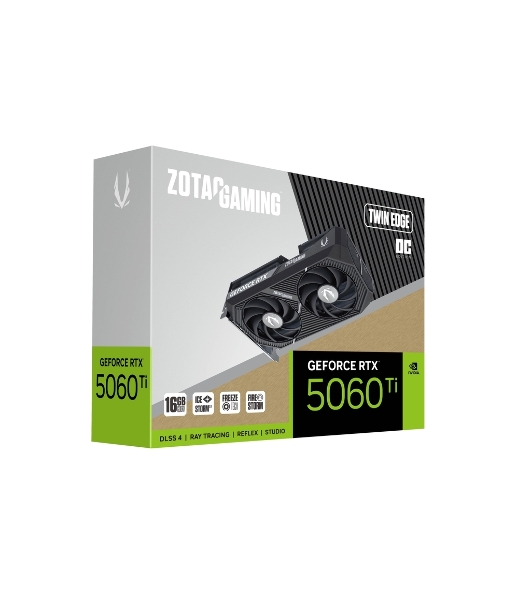 Видеокарта Zotac PCI-E 5.0 RTX 5060TI 16GB TWIN EDGE OC NVIDIA GeForce RTX 5060TI 16Gb 128bit GDDR7 2602/28000 HDMIx1 DPx3 HDCP Ret
