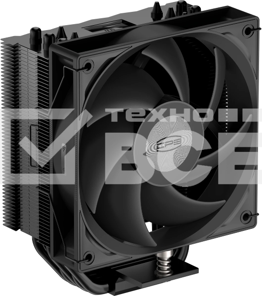 Кулер для процессора PCCooler RT500 BK (240W, 4-pin PWM, LED temp., 152мм, Al/Cu, 5x6мм, 1x120мм, 73.32CFM, 34.9dBA, 2200RPM, S: 1851/1700/1200/115X, AM5/AM4, черный)