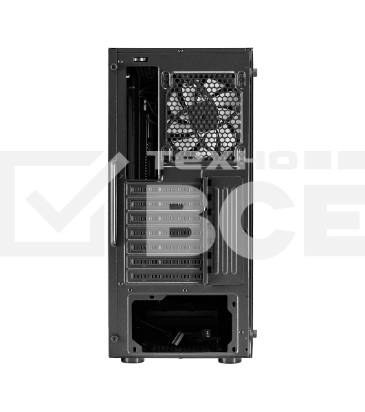 Компьютерный корпус Miditower ExeGate EVO-9211-EVO800 (ATX, БП EVO800RGb с вент. 12см, с окном, 2хUSB+1хUSB3.0, HD аудио, черный, 1 вент. с RGb подсветкой)