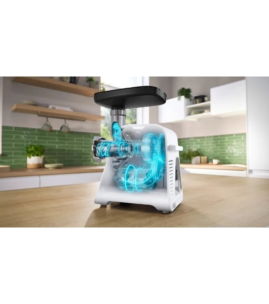 Мясорубка электрическая Bosch MFWS607W белый, 2100 Вт, 3.5 кг/мин, реверс, насадки - 4