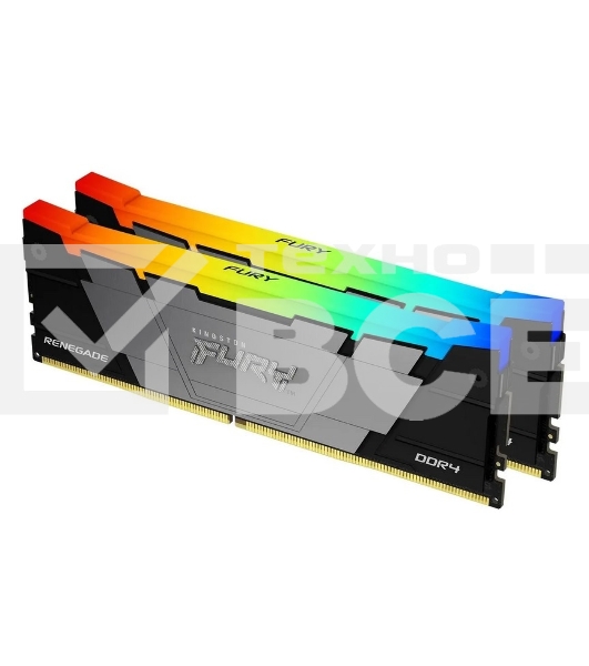 Оперативная память Kingston Fury Renegade, DDR4, 16GB (2x8GB), 3600MHz, CL16, с радиаторами, RGB, серый/черный