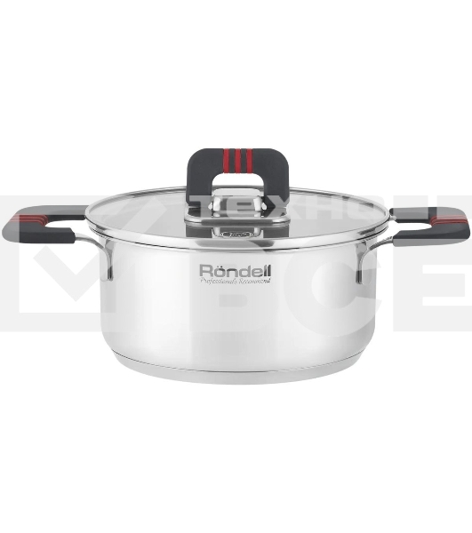 Кастрюля Rondell Stripes RDS-1636, 1.2л, 16см, с крышкой, стальной
