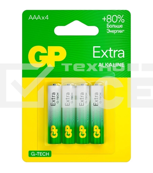 Батарея GP Extra Alkaline 24AXA21-2CRSBC4 AAA (4шт) блистер