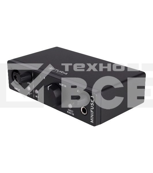 Аудиоинтерфейс USB Arturia MiniFuse 1 Black [800101] 24бит/192кГц, комбинированный разъем XLR и 6.3 мм для записи инструментов и вокала с фантомным питанием 48 В, выходы на монитор (L/R Jack), выход для наушников