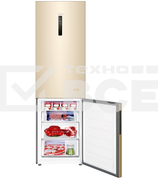 Холодильник Haier C4F640CGGU1 золотистый двухкамерный 285/115л морозилка снизу, No Frost