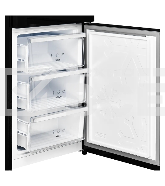 Холодильник Kuppersberg RFCN 2013 BG черное стекло двухкамерный 240/95л морозилка снизу, No Frost