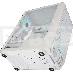 Компьютерный корпус Ginzzu GL 390 боковая дверца закаленное стекло на петлях на магнитах, controller CRC10, 4* 12R6W FAN 12CM RGb белый, фото7