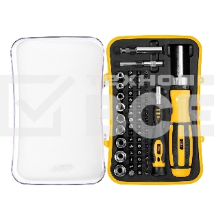 Набор прецизионных отвертокDeli DL3565 65 предметов Материал бит Cr-v. Пластиковый кейс.