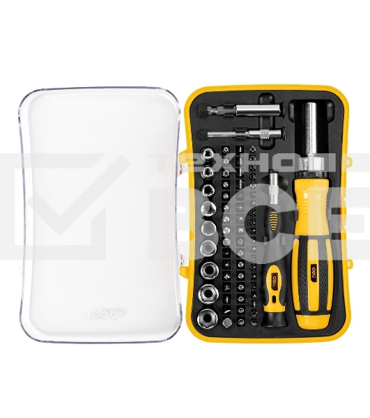 Набор прецизионных отвертокDeli DL3565 65 предметов Материал бит Cr-v. Пластиковый кейс.