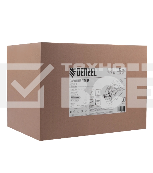 Мотобур Denzel DX-52 объем двигателя 52 см3, соединение 20 мм, без шнека
