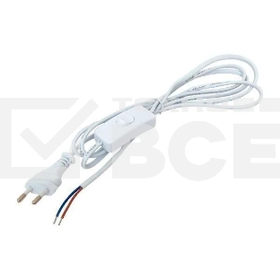 Шнур EKF ASB-610 для бра с выключателем 2м 2х0.5кв.мм