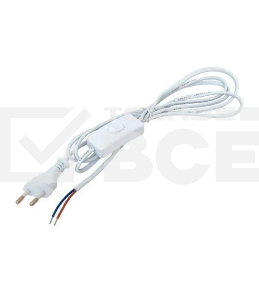 Шнур EKF ASB-610 для бра с выключателем 2м 2х0.5кв.мм