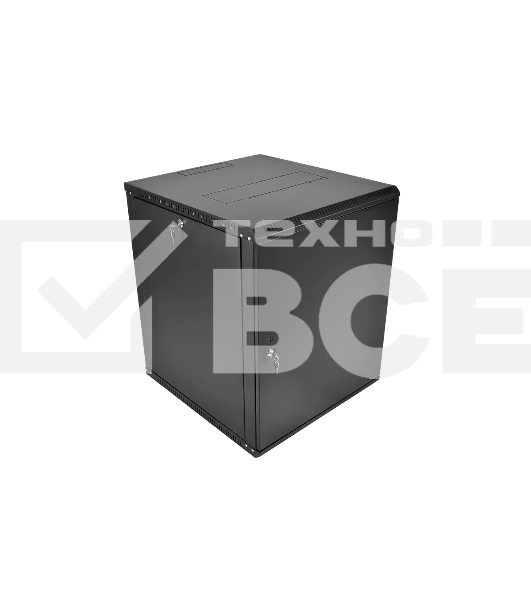 Шкаф телекоммуникационный настенный разборный ЦМО ЭКОНОМ 12U (600 x 350) дверь металл, черный (ШРН-Э-12.350.1-9005)