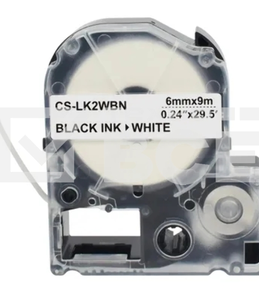 Картридж ленточный Cactus CS-LK2WBN черный, 6мм, 9м для Epson LW300/LW400/LW700/LW600P/LW1000P/K400/Z700/Z900