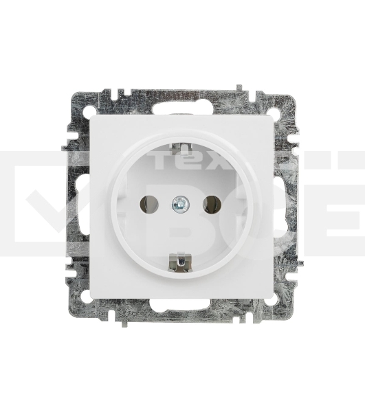 Розетка Intro Accent 6-202-01 2P+E Schuko 16А-250В IP20 СУ AL/CU белый Б0063678