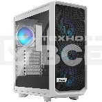 Компьютерный корпус без блока питания Fractal Design Meshify 2 Compact RGb TG Light Tint, Midi-Tower, 4x120мм RGb, 2xUSB-A 3.2 + 1xUSB 3.2 Type-C ATX, mATX, mITX белый, фото 1
