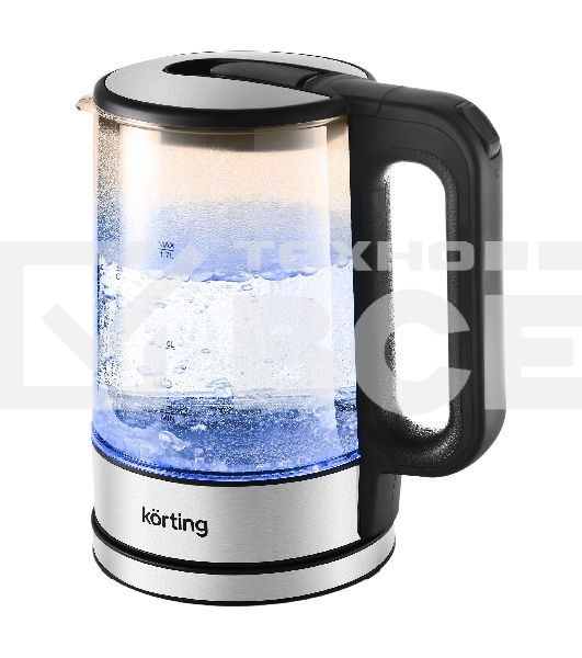 Чайник электрический Korting KWK 0903 G объем 1.7 л, материал: стекло, механическое управление, фильтр от накипи, 5 температурных режимов, автоотключение, поддержание температуры