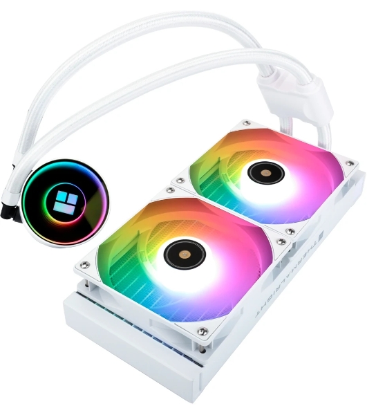 Водяное охлаждение для процессора Thermalright Frozen Notte 240 White ARGB V2 белый (240мм, ARGB/ Fans: 2x120мм, 72.37CFM, 27.7dBA, 2000RPM/ Pump height 54мм, 28dBA, 5300RPM, Rad thickness 27мм/ S: 1200, 1700, 1851, 2011, 2066, 115X, AM2, AM2+, AM3, AM3+, AM4, AM5, FM1, FM2, FM2+)