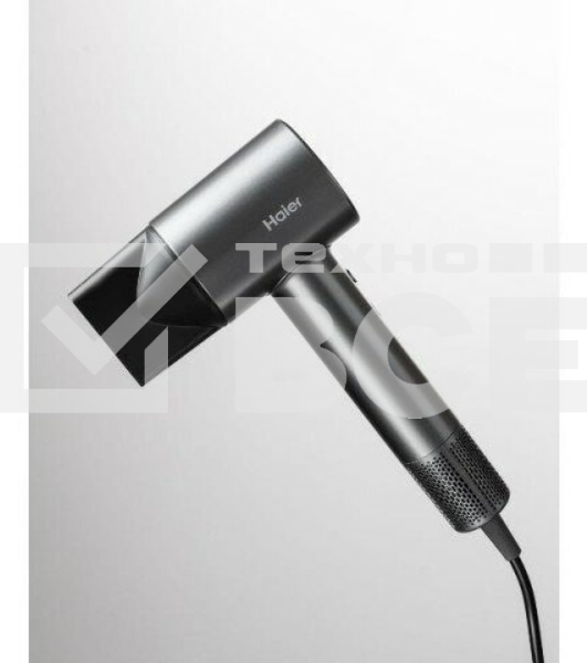 Фен Haier HHD-603 графитовый, 1600 Вт, компактный, ионизация