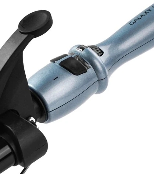 Щипцы для завивки волос Galaxy Line GL 4666 черный/голубой, 22 мм, 200 °C, 10 режимов