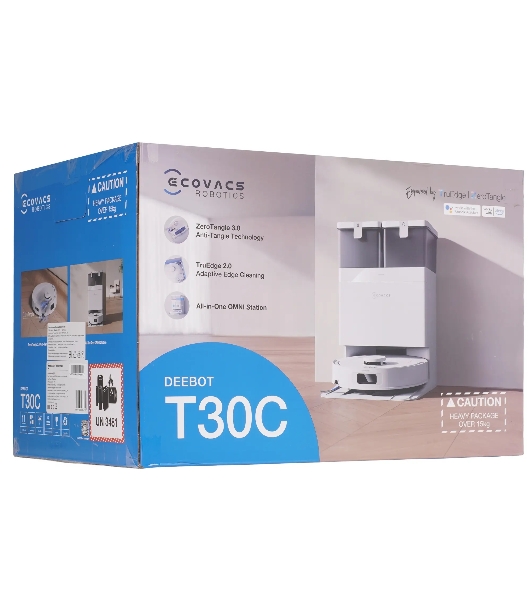 Робот-пылесос Ecovacs Deebot T30C белый, 5200 мAч Li‑Ion, уборка сухая/влажная, пылесборник контейнер 0.26 л