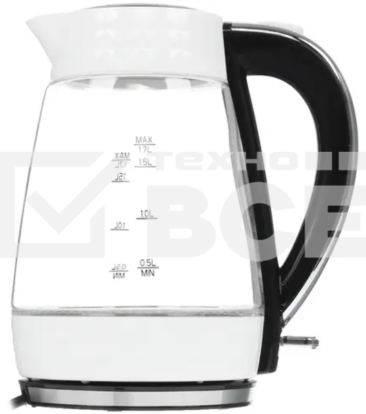 Чайник POLARIS PWK 1704CGL белый-черный