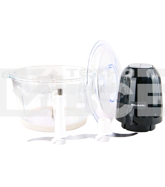 Измельчитель Willmark WMC-7088 (500Вт., стекл. чаша 2л., двойн. лезвия., рез. основание) черный