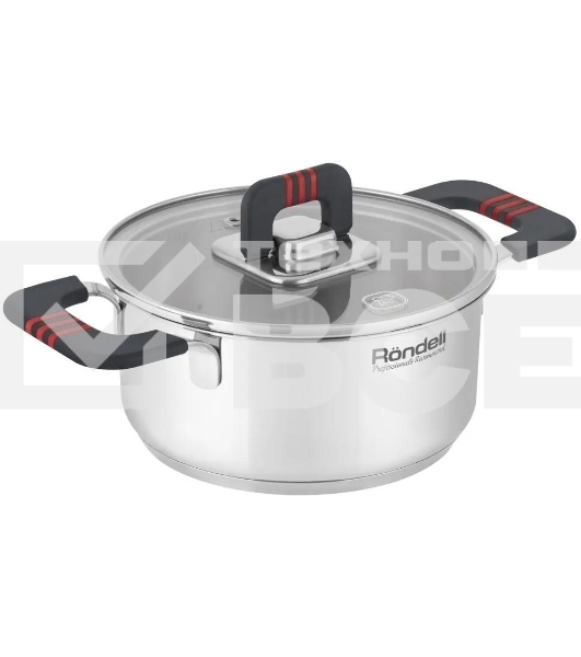 Кастрюля Rondell Stripes RDS-1636, 1.2л, 16см, с крышкой, стальной