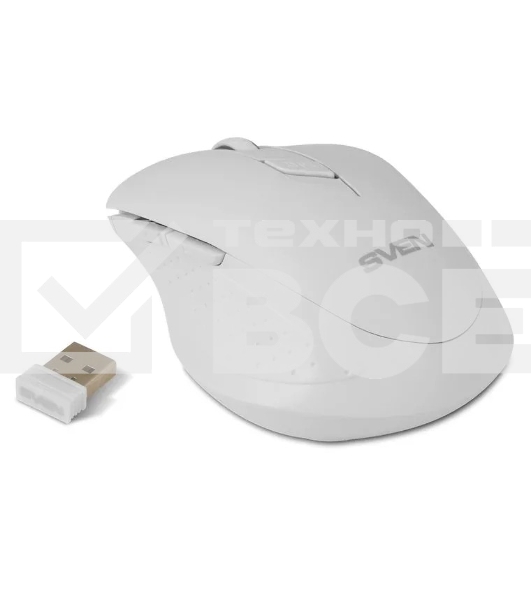 Мышь беспроводная SVEN RX-425W белый, 1600 dpi, радиоканал, USB, кнопки - 6