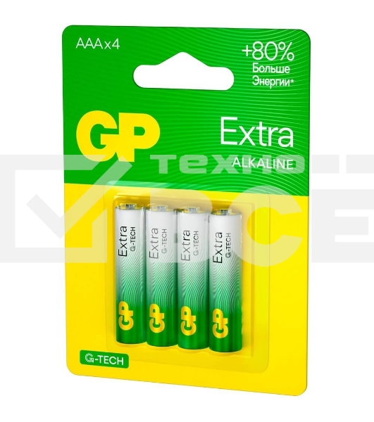 Батарея GP Extra Alkaline 24AXA21-2CRSBC4 AAA (4шт) блистер