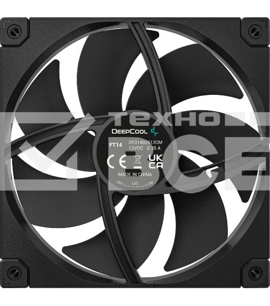 Вентилятор для корпуса DEEPCOOL FT14 черный, 140 мм, 1650 об/мин, 25.1 дБ, 4 pin